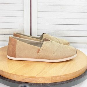 Toms Alpargata Corduroy Faux Leather Heel Slip‎ On Shoes Tan Mens 7